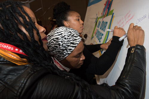 21st International AIDS Conference (AIDS 2016), Durban, South Africa. Photo shows: In Our Voice: Positive Stories! Positive Teens! Positive Lives! Photo©International AIDS Society/Marcus Rose