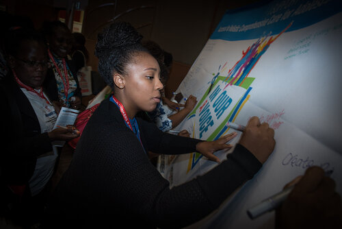 21st International AIDS Conference (AIDS 2016), Durban, South Africa. Photo shows: In Our Voice: Positive Stories! Positive Teens! Positive Lives! Photo©International AIDS Society/Marcus Rose