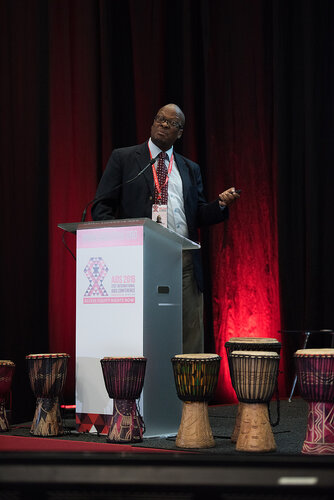 21st International AIDS Conference (AIDS 2016), Durban, South Africa. Photo shows: In Our Voice: Positive Stories! Positive Teens! Positive Lives! Speaker: Mogomotsi Matshaba. Photo©International AIDS Society/Marcus Rose