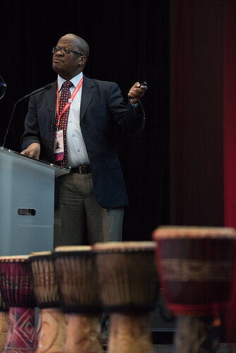 21st International AIDS Conference (AIDS 2016), Durban, South Africa. Photo shows: In Our Voice: Positive Stories! Positive Teens! Positive Lives! Speaker: Mogomotsi Matshaba. Photo©International AIDS Society/Marcus Rose