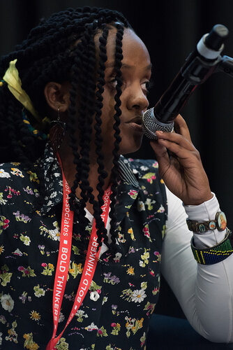 21st International AIDS Conference (AIDS 2016), Durban, South Africa. Photo shows: In Our Voice: Positive Stories! Positive Teens! Positive Lives! Speaker: Mariam Kahabi. Photo©International AIDS Society/Marcus Rose