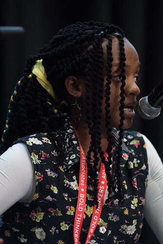 21st International AIDS Conference (AIDS 2016), Durban, South Africa. Photo shows: In Our Voice: Positive Stories! Positive Teens! Positive Lives! Speaker: Mariam Kahabi. Photo©International AIDS Society/Marcus Rose