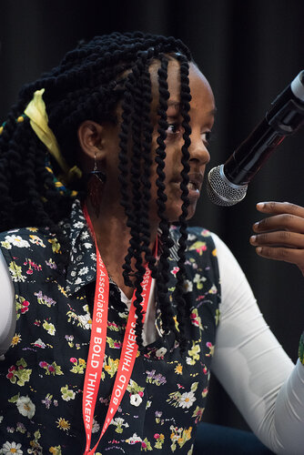 21st International AIDS Conference (AIDS 2016), Durban, South Africa. Photo shows: In Our Voice: Positive Stories! Positive Teens! Positive Lives! Speaker: Mariam Kahabi. Photo©International AIDS Society/Marcus Rose