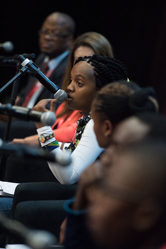 21st International AIDS Conference (AIDS 2016), Durban, South Africa. Photo shows: In Our Voice: Positive Stories! Positive Teens! Positive Lives! Speaker: Mariam Kahabi. Photo©International AIDS Society/Marcus Rose