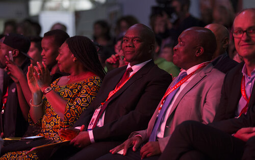 21st International AIDS Conference (AIDS 2016), Durban, South Africa.
Photo shows the Global Village Opening Ceremony. Durban mayor James Nxumalo during the Global Village opening ceremony, 17 July, 2016.
Photo©International AIDS Society/Rogan Ward)