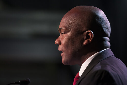 21st International AIDS Conference (AIDS 2016), Durban, South Africa.
Photo shows the Global Village Opening Ceremony. Durban mayor James Nxumalo speaks during the Global Village opening ceremony, 17 July, 2016.
Photo©International AIDS Society/Rogan Ward)
