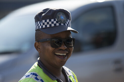 21st International AIDS Conference (AIDS 2016), Durban, South Africa.
A friendly Durban Metro Policeman, 18 July, 2016.
Photo©International AIDS Society/Rogan Ward)