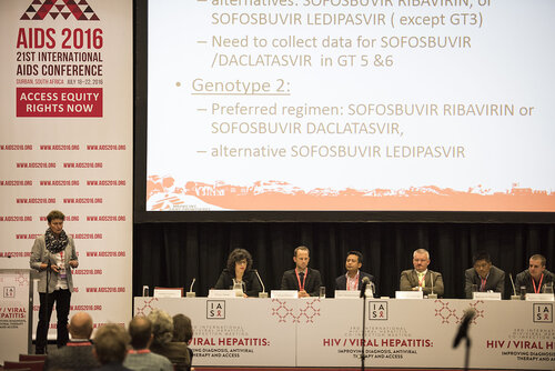 21st International AIDS Conference (AIDS 2016), Durban, South Africa.
Photo shows the 3rd International HIV/Viral Hepatitis Co-Infection Meeting: Improving Diagnosis, Antiviral Therapy and Access .
Photo©International AIDS Society/Steve Forrest/Workers' Photos