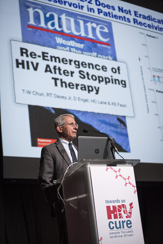 21st International AIDS Conference (AIDS 2016), Durban, South Africa.
Photo shows Anthony Fauci, National Institutes of Health (NIH), United States, speaking at the Towards A Cure Symposium session.
Photo©International AIDS Society/Steve Forrest/Workers' Photos