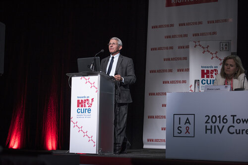 21st International AIDS Conference (AIDS 2016), Durban, South Africa.
Photo shows Anthony Fauci, National Institutes of Health (NIH), United States, speaking at the Towards A Cure Symposium session.
Photo©International AIDS Society/Steve Forrest/Workers' Photos