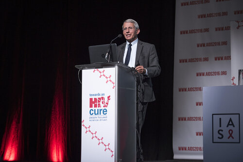 21st International AIDS Conference (AIDS 2016), Durban, South Africa.
Photo shows Anthony Fauci, National Institutes of Health (NIH), United States, speaking at the Towards A Cure Symposium session.
Photo©International AIDS Society/Steve Forrest/Workers' Photos