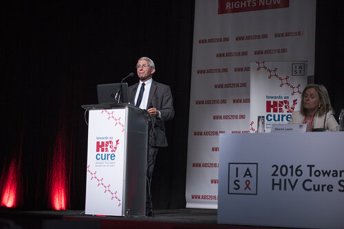 21st International AIDS Conference (AIDS 2016), Durban, South Africa.
Photo shows Anthony Fauci, National Institutes of Health (NIH), United States, speaking at the Towards A Cure Symposium session.
Photo©International AIDS Society/Steve Forrest/Workers' Photos