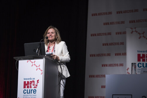 21st International AIDS Conference (AIDS 2016), Durban, South Africa.
Photo shows Sharon Lewin, Doherty Institute, The University of Melbourne, Australia, speaking at the Towards A Cure Symposium session.
Photo©International AIDS Society/Steve Forrest/Workers' Photos