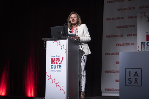 21st International AIDS Conference (AIDS 2016), Durban, South Africa.
Photo shows Sharon Lewin, Doherty Institute, The University of Melbourne, Australia, speaking at the Towards A Cure Symposium session.
Photo©International AIDS Society/Steve Forrest/Workers' Photos