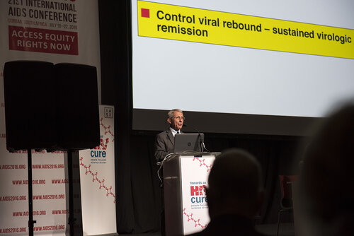 21st International AIDS Conference (AIDS 2016), Durban, South Africa.
Photo shows Anthony Fauci, National Institutes of Health (NIH), United States, speaking at the Towards A Cure Symposium session.
Photo©International AIDS Society/Steve Forrest/Workers' Photos