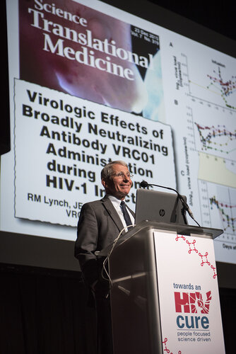 21st International AIDS Conference (AIDS 2016), Durban, South Africa.
Photo shows Anthony Fauci, National Institutes of Health (NIH), United States, speaking at the Towards A Cure Symposium session.
Photo©International AIDS Society/Steve Forrest/Workers' Photos