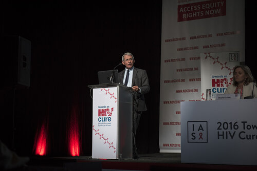 21st International AIDS Conference (AIDS 2016), Durban, South Africa.
Photo shows Anthony Fauci, National Institutes of Health (NIH), United States, speaking at the Towards A Cure Symposium session.
Photo©International AIDS Society/Steve Forrest/Workers' Photos