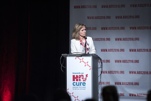 21st International AIDS Conference (AIDS 2016), Durban, South Africa.
Photo shows Sharon Lewin speaking at the Towards a HIV Cure: Engaging the Community.
Photo©International AIDS Society/Steve Forrest/Workers' Photos