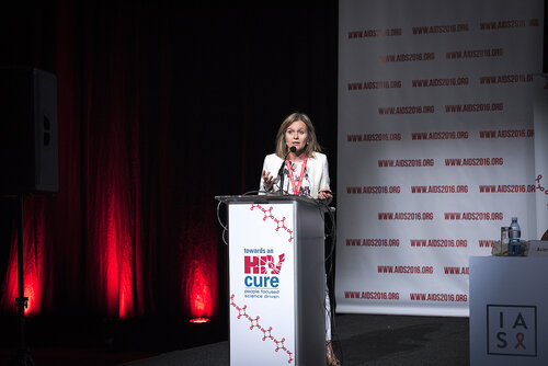 21st International AIDS Conference (AIDS 2016), Durban, South Africa.
Photo shows Sharon Lewin speaking at the Towards a HIV Cure: Engaging the Community.
Photo©International AIDS Society/Steve Forrest/Workers' Photos