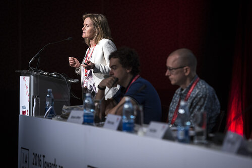 21st International AIDS Conference (AIDS 2016), Durban, South Africa.
Photo shows Sharon Lewin speaking at the Towards a HIV Cure: Engaging the Community.
Photo©International AIDS Society/Steve Forrest/Workers' Photos