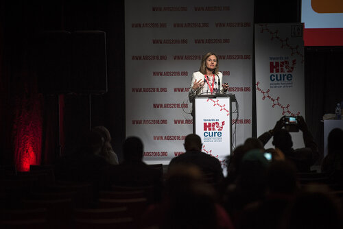 21st International AIDS Conference (AIDS 2016), Durban, South Africa.
Photo shows Sharon Lewin speaking at the Towards a HIV Cure: Engaging the Community.
Photo©International AIDS Society/Steve Forrest/Workers' Photos