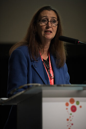 21st International AIDS Conference (AIDS 2016), Durban, South Africa.
Photo shows: TB2016 - Plenaries and Breakouts.  Chair: Valerie Mizrahi, University of Cape Town. Photo©International AIDS Society/Marcus Rose