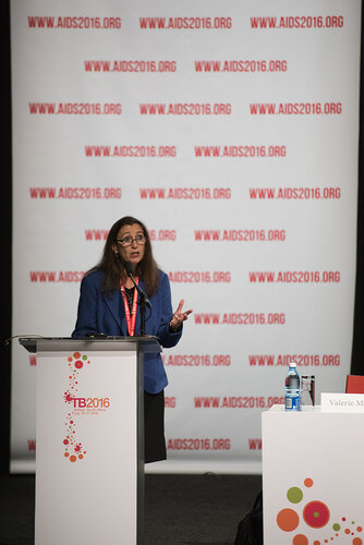 21st International AIDS Conference (AIDS 2016), Durban, South Africa.
Photo shows: TB2016 - Plenaries and Breakouts.  Chair: Valerie Mizrahi, University of Cape Town. Photo©International AIDS Society/Marcus Rose
