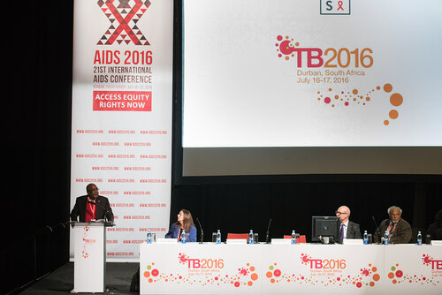 21st International AIDS Conference (AIDS 2016), Durban, South Africa.
Photo shows: TB2016 - Plenaries and Breakouts. Welcome Address given by
Aaron Motsoaledi, Minister of Health. Photo©International AIDS Society/Marcus Rose