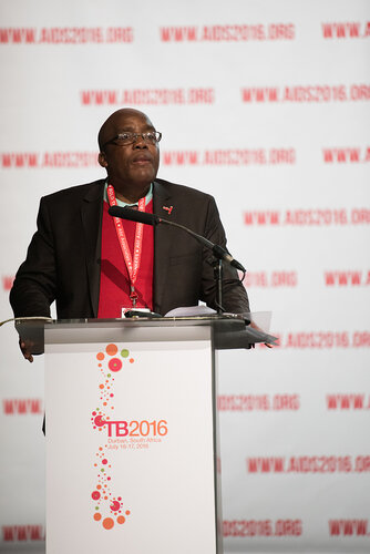 21st International AIDS Conference (AIDS 2016), Durban, South Africa.
Photo shows: TB2016 - Plenaries and Breakouts. Welcome Address given by
Aaron Motsoaledi, Minister of Health. Photo©International AIDS Society/Marcus Rose