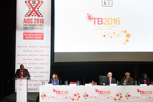 21st International AIDS Conference (AIDS 2016), Durban, South Africa.
Photo shows: TB2016 - Plenaries and Breakouts. Welcome Address given by
Aaron Motsoaledi, Minister of Health. Photo©International AIDS Society/Marcus Rose