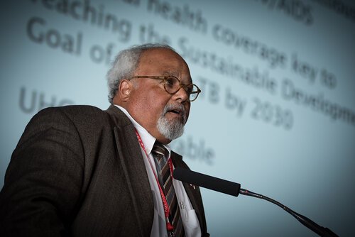 21st International AIDS Conference (AIDS 2016), Durban, South Africa.
Photo shows: TB2016 - Plenaries and Breakouts. Eric Goosby, University of California San Francisco, United States. Photo©International AIDS Society/Marcus Rose
