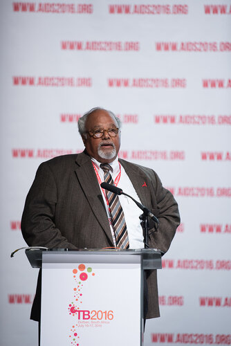 21st International AIDS Conference (AIDS 2016), Durban, South Africa.
Photo shows: TB2016 - Plenaries and Breakouts. Eric Goosby, University of California San Francisco, United States. Photo©International AIDS Society/Marcus Rose