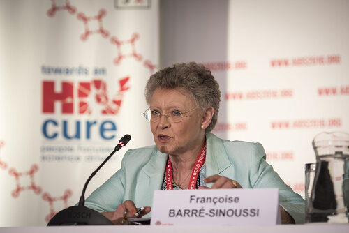 21st International AIDS Conference (AIDS 2016), Durban, South Africa.
Photo shows Françoise Barré-Sinoussi, Institut Pasteur, France, speaking at the Towards an HIV Cure Press Conference.
Photo©International AIDS Society/Steve Forrest/Workers' Photos