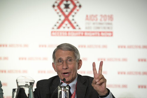 21st International AIDS Conference (AIDS 2016), Durban, South Africa.
Photo shows Anthony Fauci, M.D. NIAID Director, speaking at the Towards an HIV Cure Press Conference.
Photo©International AIDS Society/Steve Forrest/Workers' Photos
