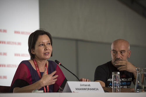 21st International AIDS Conference (AIDS 2016), Durban, South Africa.
Photo shows Jintanat Ananworanich, Global Scientific Strategy Co-author, speaking at the Towards an HIV Cure Press Conference.
Photo©International AIDS Society/Steve Forrest/Workers' Photos