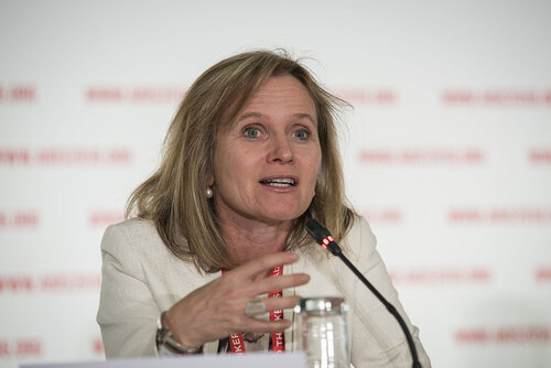 21st International AIDS Conference (AIDS 2016), Durban, South Africa.
Photo shows Sharon Lewin, The Doherty Institute, University of Melbourne, Australia, speaking at the Towards an HIV Cure Press Conference.
Photo©International AIDS Society/Steve Forrest/Workers' Photos