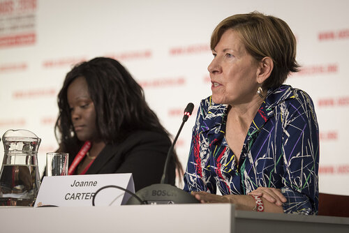 21st International AIDS Conference (AIDS 2016), Durban, South Africa.
Photo shows Joanne Carter speaking at the TB2016 Press Conference.
Photo©International AIDS Society/Steve Forrest/Workers' Photos