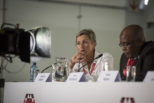 21st International AIDS Conference (AIDS 2016), Durban, South Africa.
Photo shows Linda-Gail Bekker, from the Desmond Tutu HIV Centre speaking at the TB2016 Press Conference.
Photo©International AIDS Society/Steve Forrest/Workers' Photos