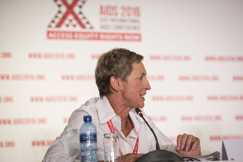 21st International AIDS Conference (AIDS 2016), Durban, South Africa.
Photo shows Linda-Gail Bekker, from the Desmond Tutu HIV Centre speaking at the TB2016 Press Conference.
Photo©International AIDS Society/Steve Forrest/Workers' Photos