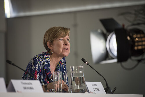 21st International AIDS Conference (AIDS 2016), Durban, South Africa.
Photo shows Joanne Carter speaking at the TB2016 Press Conference.
Photo©International AIDS Society/Steve Forrest/Workers' Photos