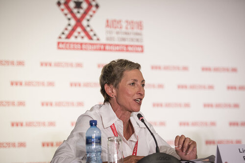 21st International AIDS Conference (AIDS 2016), Durban, South Africa.
Photo shows Linda-Gail Bekker, from the Desmond Tutu HIV Centre speaking at the TB2016 Press Conference.
Photo©International AIDS Society/Steve Forrest/Workers' Photos