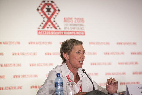 21st International AIDS Conference (AIDS 2016), Durban, South Africa.
Photo shows Linda-Gail Bekker, from the Desmond Tutu HIV Centre speaking at the TB2016 Press Conference.
Photo©International AIDS Society/Steve Forrest/Workers' Photos