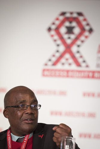 21st International AIDS Conference (AIDS 2016), Durban, South Africa.
Photo shows Aaron Motsoaledi Minister of Health (South Africa), speaking at the TB2016 Press Conference.
Photo©International AIDS Society/Steve Forrest/Workers' Photos