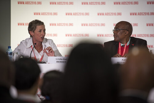 21st International AIDS Conference (AIDS 2016), Durban, South Africa.
Photo shows Linda-Gail Bekker, from the Desmond Tutu HIV Centre speaking at the TB2016 Press Conference.
Photo©International AIDS Society/Steve Forrest/Workers' Photos