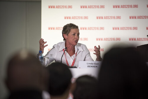 21st International AIDS Conference (AIDS 2016), Durban, South Africa.
Photo shows Linda-Gail Bekker, from the Desmond Tutu HIV Centre speaking at the TB2016 Press Conference.
Photo©International AIDS Society/Steve Forrest/Workers' Photos