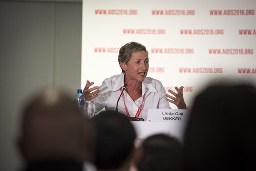 21st International AIDS Conference (AIDS 2016), Durban, South Africa.
Photo shows Linda-Gail Bekker, from the Desmond Tutu HIV Centre speaking at the TB2016 Press Conference.
Photo©International AIDS Society/Steve Forrest/Workers' Photos