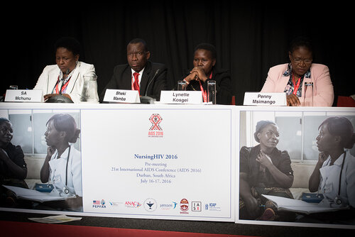21st International AIDS Conference (AIDS 2016), Durban, South Africa. Photo shows: Nursing 2016. Panel. Photo©International AIDS Society/Marcus Rose