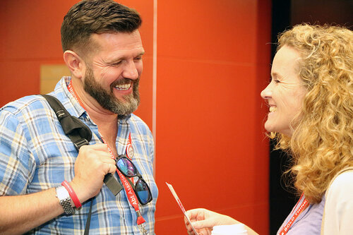 21st International AIDS Conference (AIDS 2016), Durban, South Africa.
Alastair Hudson and Sophie Strachan
The Positive Leadership Summit  - Outside Room M22 at Tea Break
Photo©International AIDS Society/Abhi Indrarajan