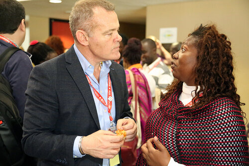 21st International AIDS Conference (AIDS 2016), Durban, South Africa.
Shaun Mellors and Albertina Nyatsi
The Positive Leadership Summit  - Outside Room M22 at Tea Break
Photo©International AIDS Society/Abhi Indrarajan