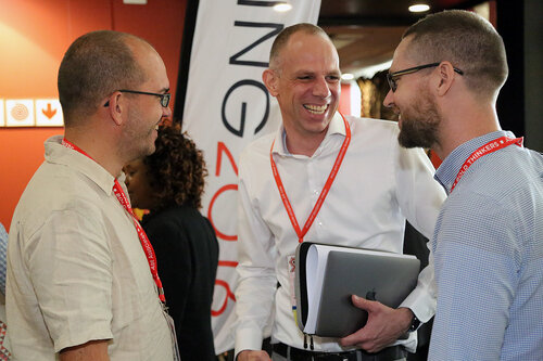 21st International AIDS Conference (AIDS 2016), Durban, South Africa.
Martin Stolk,Raoul Santos,  Nealon DeVore
The Positive Leadership Summit  - Outside Room M22 at Tea Break
Photo©International AIDS Society/Abhi Indrarajan